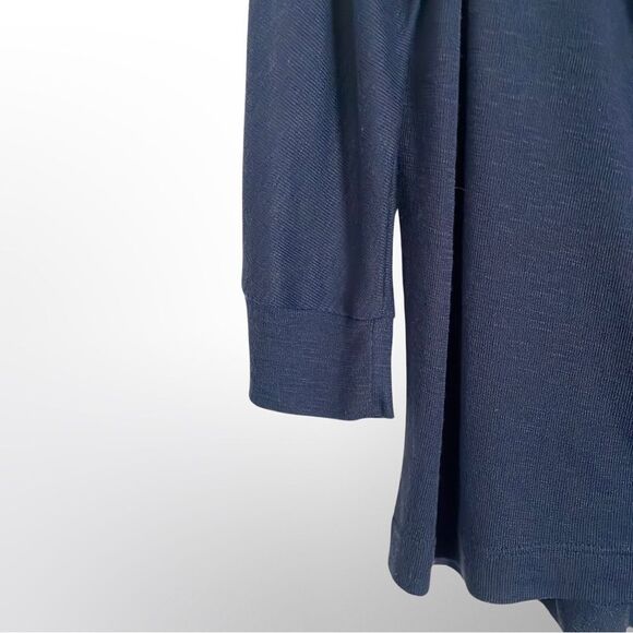 New Splendid navy blue slub knit shirt draped neck size medium - Picture 4 of 4